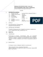 Silabo de Lab. de Procesos de Manuf. II Prof. TACZA