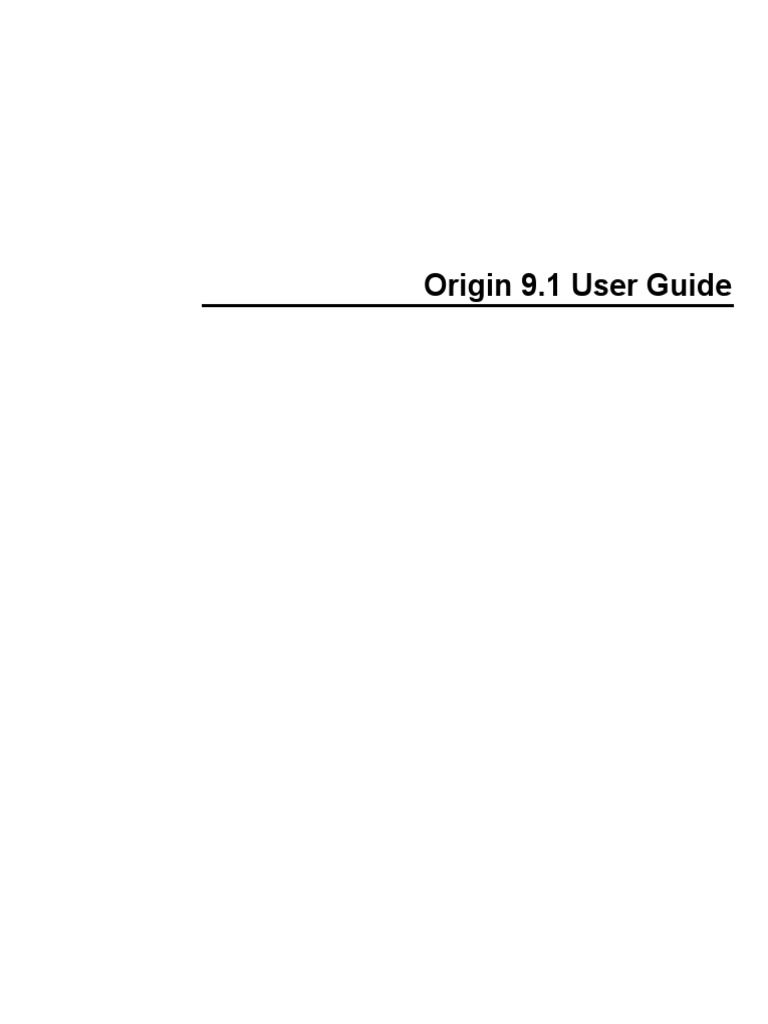 Origin 9.1 User Guide Overview | PDF | Installation (Computer Programs ...