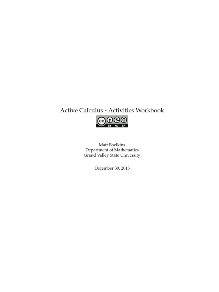 Active Calculus Activities CH 1-4 (v.12.30.13) | PDF | Trigonometric ...