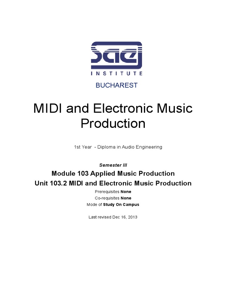 MIDI and Electronic Music Production | PDF | Synthesizer | Educational ...