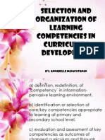 Organizing Learning Competencies in Curriculum Development