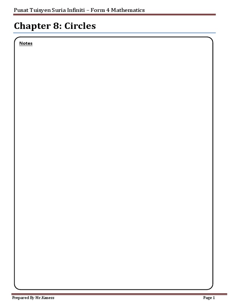 Form 4 Math: Chapter 8 Circles | PDF | Career & Growth | Travel
