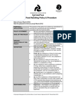 Food Handling Policy and Procedure Nm 1