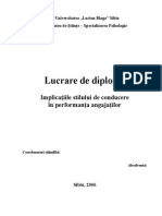 Implicatiile Stilului de Conducere in Performanta Angajatilor