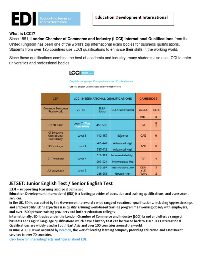Overview of LCCI Qualifications | PDF