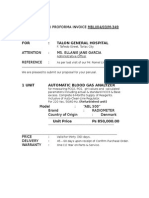 Our Proforma Invoice Mbli/04/03/M-349: FOR: Talon General Hospital