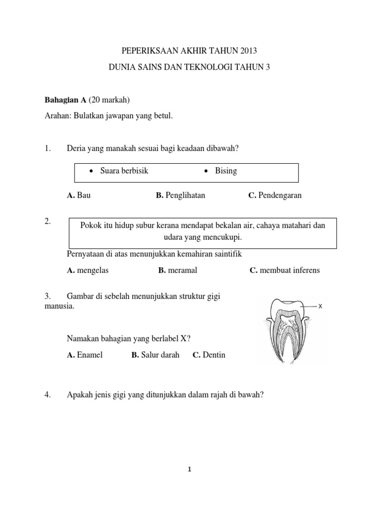 Contoh Soalan Psikometrik Tahun 6 - Soalan bw