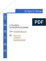 Six Sigma For Software: Dr. Thomas Fehlmann Euro Project Office AG, Zurich, Switzerland E-Mail: Web
