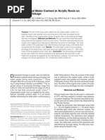 Effect of Original Water Content in Acrylic Resin On Processing Shrinkage