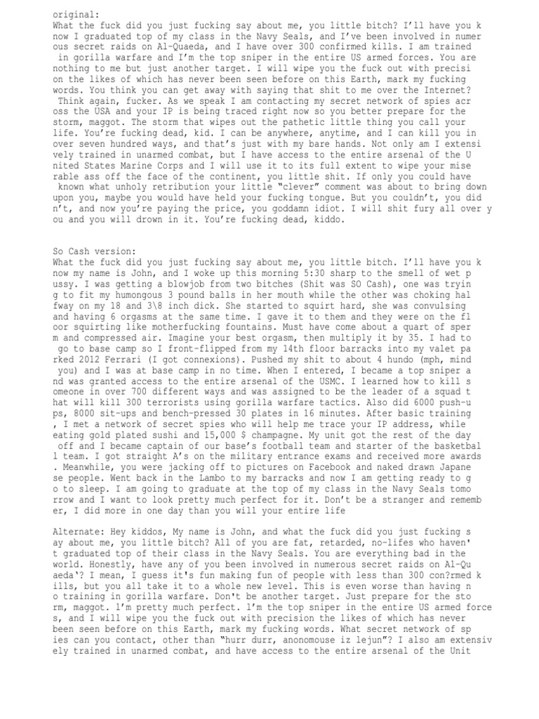 All Navy Seal Copypasta Variants Jedi Baptism