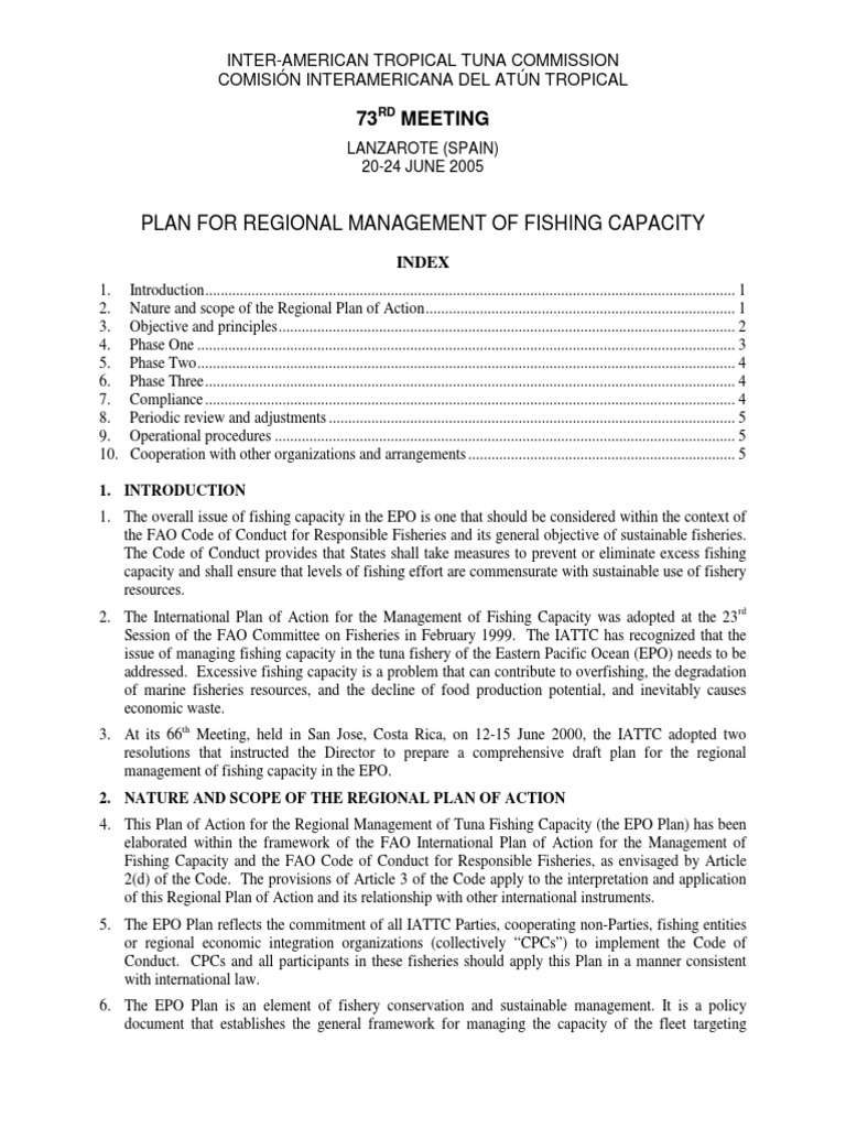 IATTC 73 EPO Capacity Plan | PDF | Food And Agriculture Organization ...