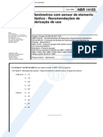 NBR 14105 - Manometros Com Sensor de Elemento Elastico - Recomendacoes de Fabricacao e Uso