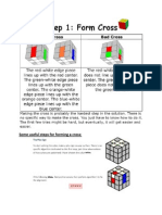 Steps For Solving Rubick's Cube