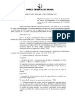 Resolução BCB Nº 4.226 de 18 de Junho de 2013 - Normas de Financiamento de Custeio