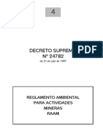 D.S. 24782 Reglamento Ambiental para Actividades Mineras