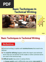 Basic Techniques of Technical Writing