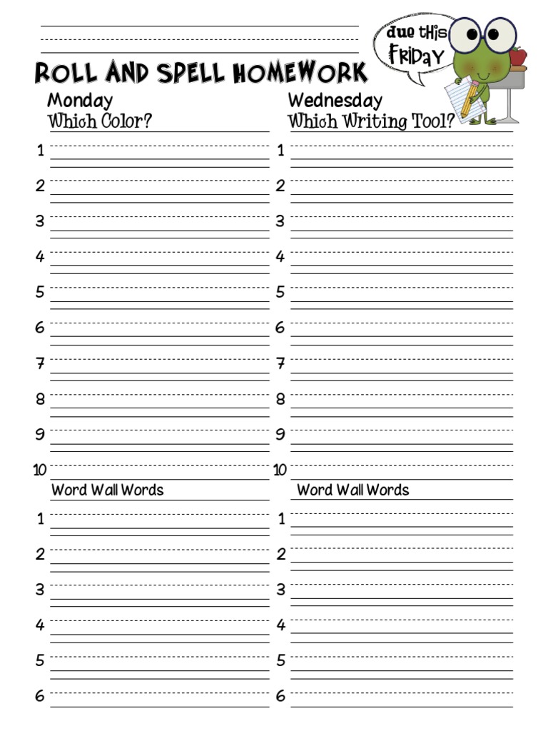 Homework word picture