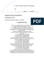 Prueba de Evaluación Inicial Infantil 5 Anos Comunicación Lingüística