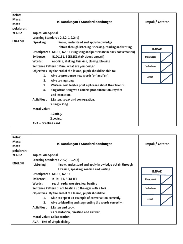 RPH English Year 2 | Question | Reading Comprehension