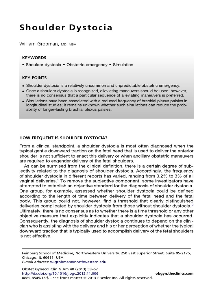 Shoulder Dystocia Childbirth Pregnancy
