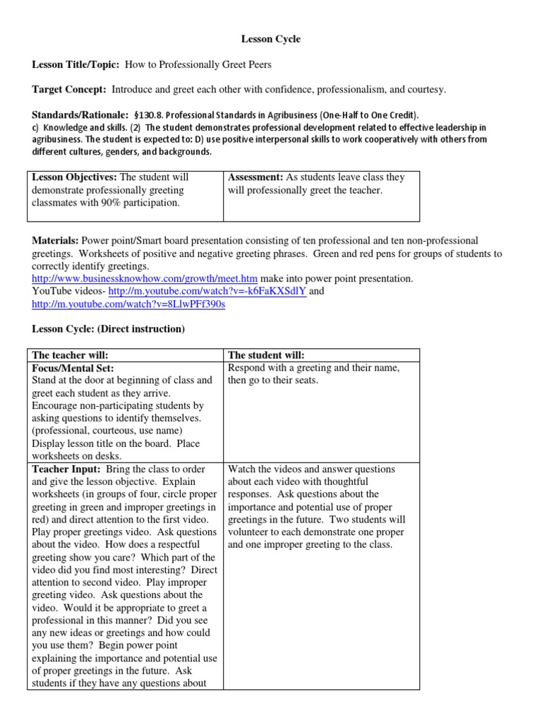 Lesson Plan 1 Revised 1 | PDF | Lesson Plan | Psychological Concepts