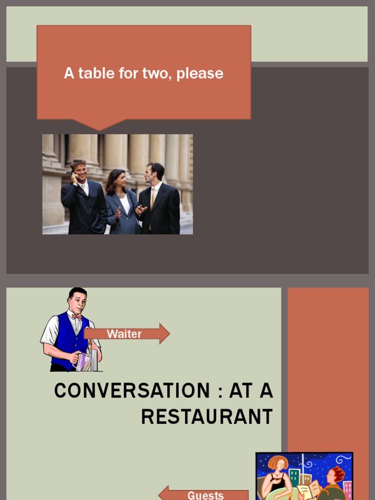 Restaurant Conversation Guide | PDF