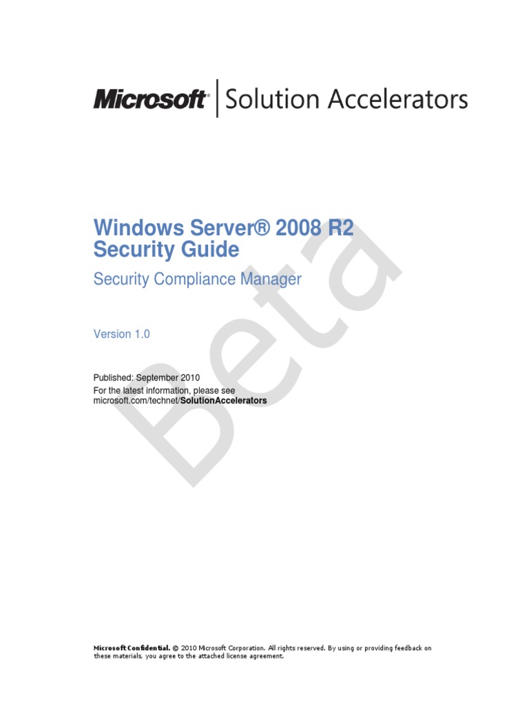 Windows Server 2008 R2 Security Guide Group Policy Non