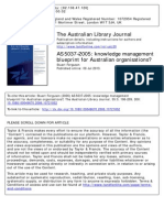 The Australian Library Journal: To Cite This Article: Stuart Ferguson (2006) AS 5037-2005: Knowledge Management
