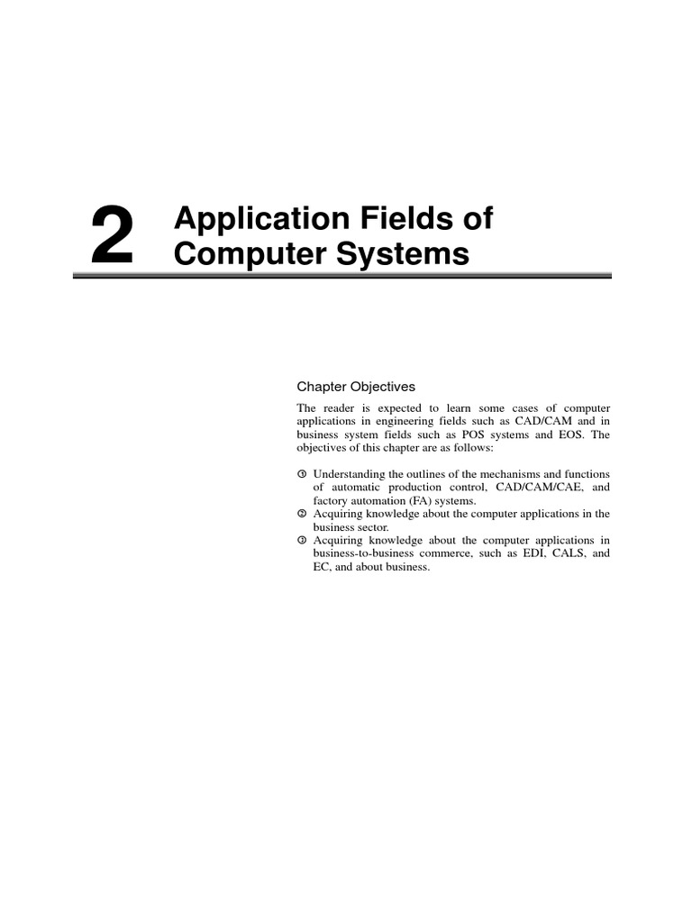 Application Fields of Computer Systems: Chapter Objectives | PDF ...