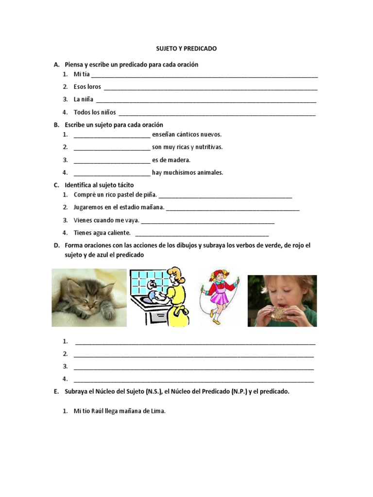 Comunicación - Sujeto y Predicado (Tercer Grado Primaria)