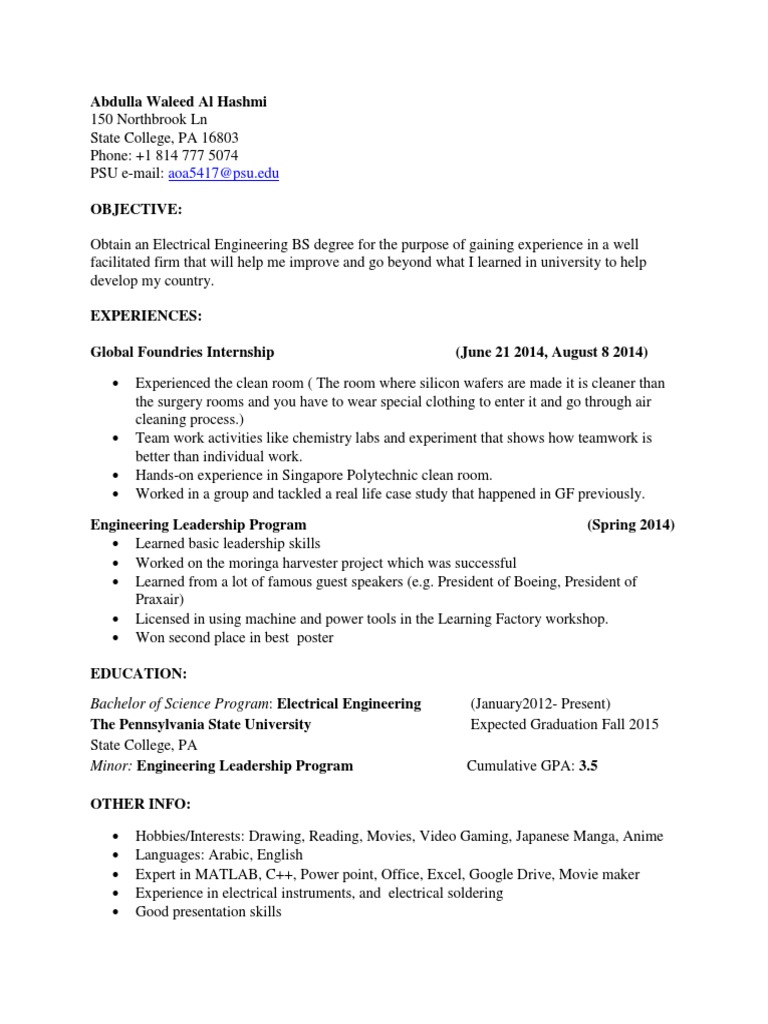 Aspiring Electrical Engineer's Journey | PDF
