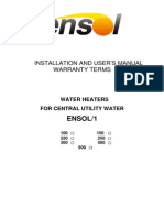 En Ensol - Installation Manual Water Heater 1 Heat Exchanger