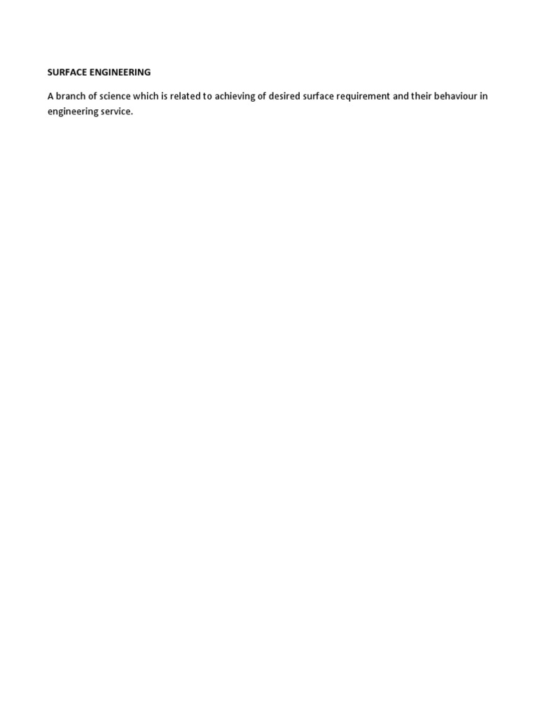 Surface Engineering Fundamentals | PDF