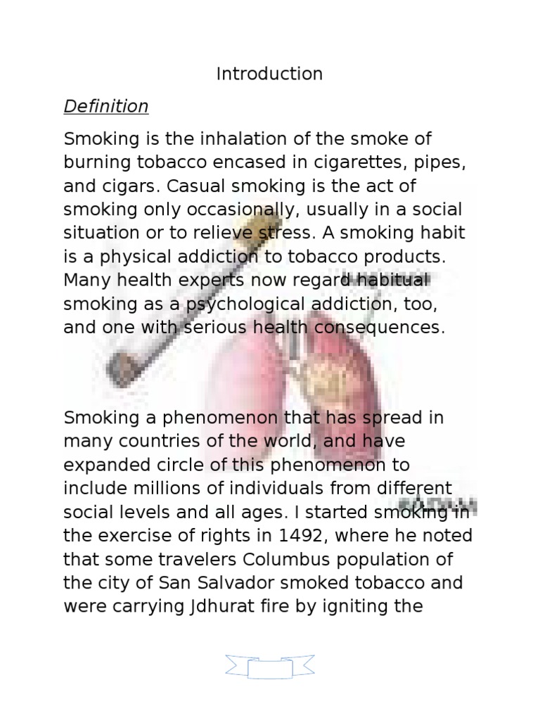introduction of tobacco Understanding Smoking and Its Effects | PDF | Tobacco Smoking