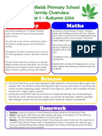 Year 1 - Autumn 2014 Overview