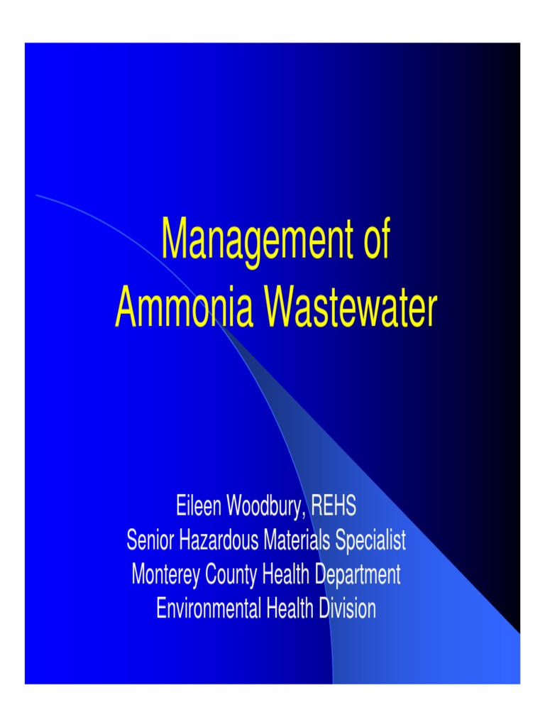 Ammonia Waste Water Ammonia Hazardous Waste