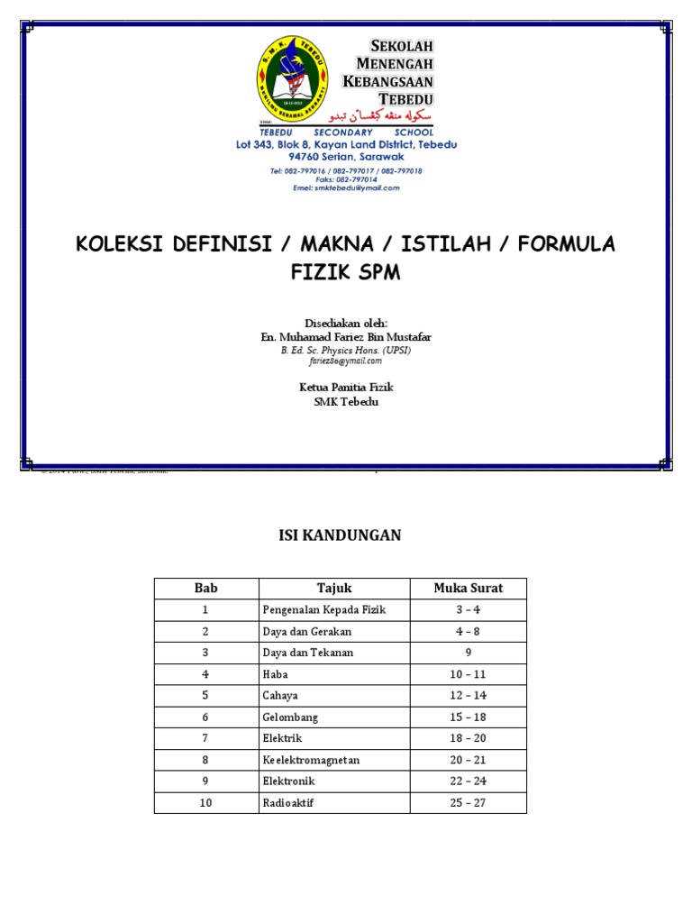 Koleksi Makna Istilah Formula Fizik Spm (2)