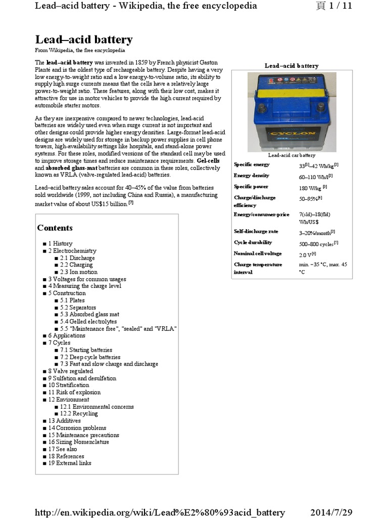 Lead Acid Battery | PDF | Battery (Electricity) | Battery Charger