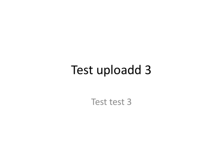 Test Upload Document 3 Overview | PDF