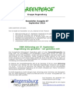 Newsletter 87 Greenpeace Regensburg September 2014