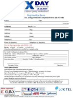 Registration Form For Participant X-Day 2014