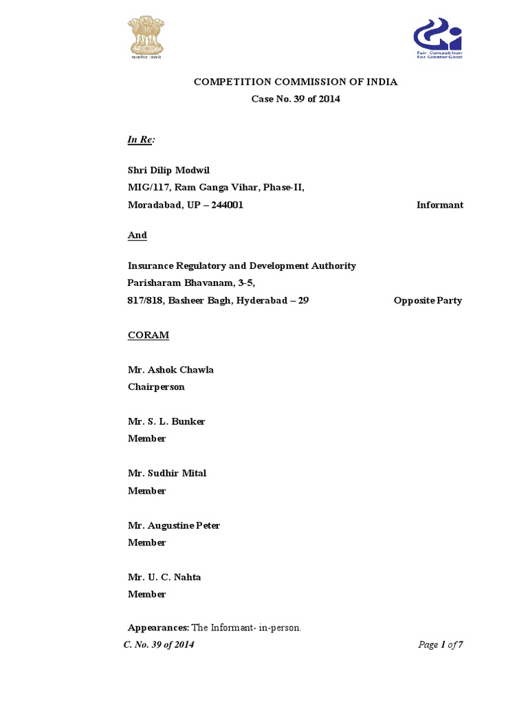 CCI Order PDF Insurance Broker Insurance