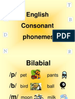 English consonant phonemes chart