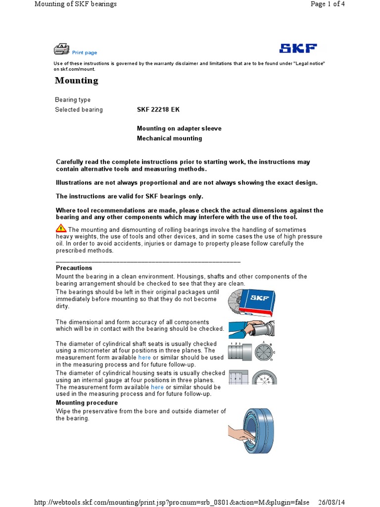 SKF BRG Mounting | PDF | Bearing (Mechanical) | Nut (Hardware)
