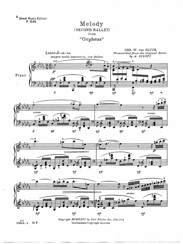 Partition Piano Orphée Et Eurydice Alexander Siloti IMSLP10944-Gluck - Orfeo Piano Transcr Siloti | PDF