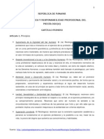 Código de Ética y Responsabilidad Profesional Del Psicólogo (A) (Panamá) PDF
