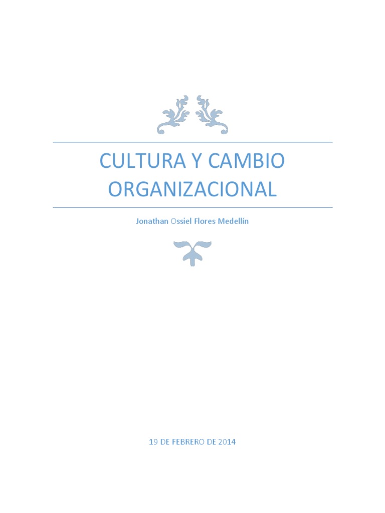 Cultura y Cambio Organizacional | PDF