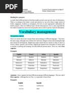 Vocabulary Management and Reading Strategies