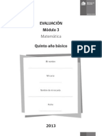 Evaluacion 5basico Modulo3 Matematica