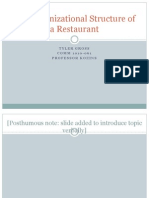 The Organizational Structure of A Restaurant